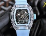 Swiss Replica Richard Mille RM055 Transparent Case Blue Watch
